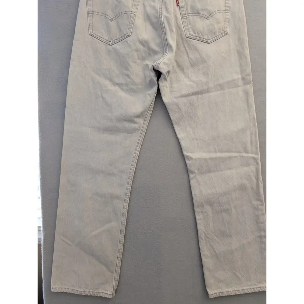 Levis Vintage 501-0652 USA 80s Gray Denim Button Fly Jeans Mens 36x30